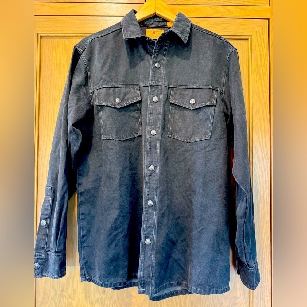 Men's Classic Red Head Ranch Snap Front Western Suede-like Shirt / Medium